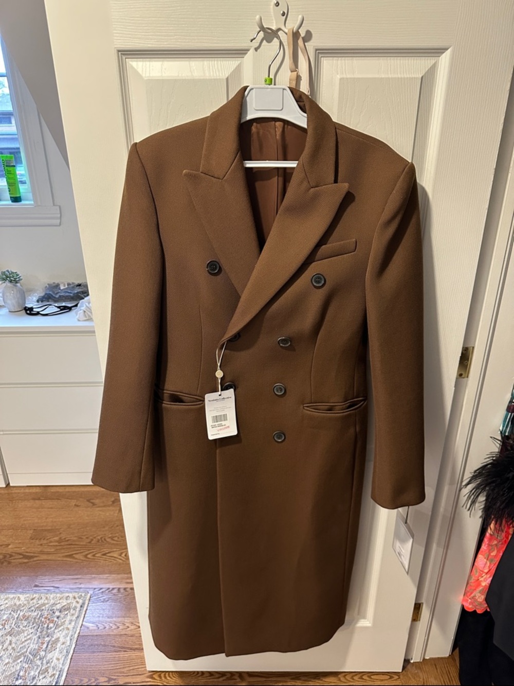 WARDROBE.NYC Double-Breasted Pea Coat in Brown